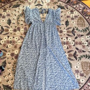 fab'rik Dusty Blue Floral Maxi Dress